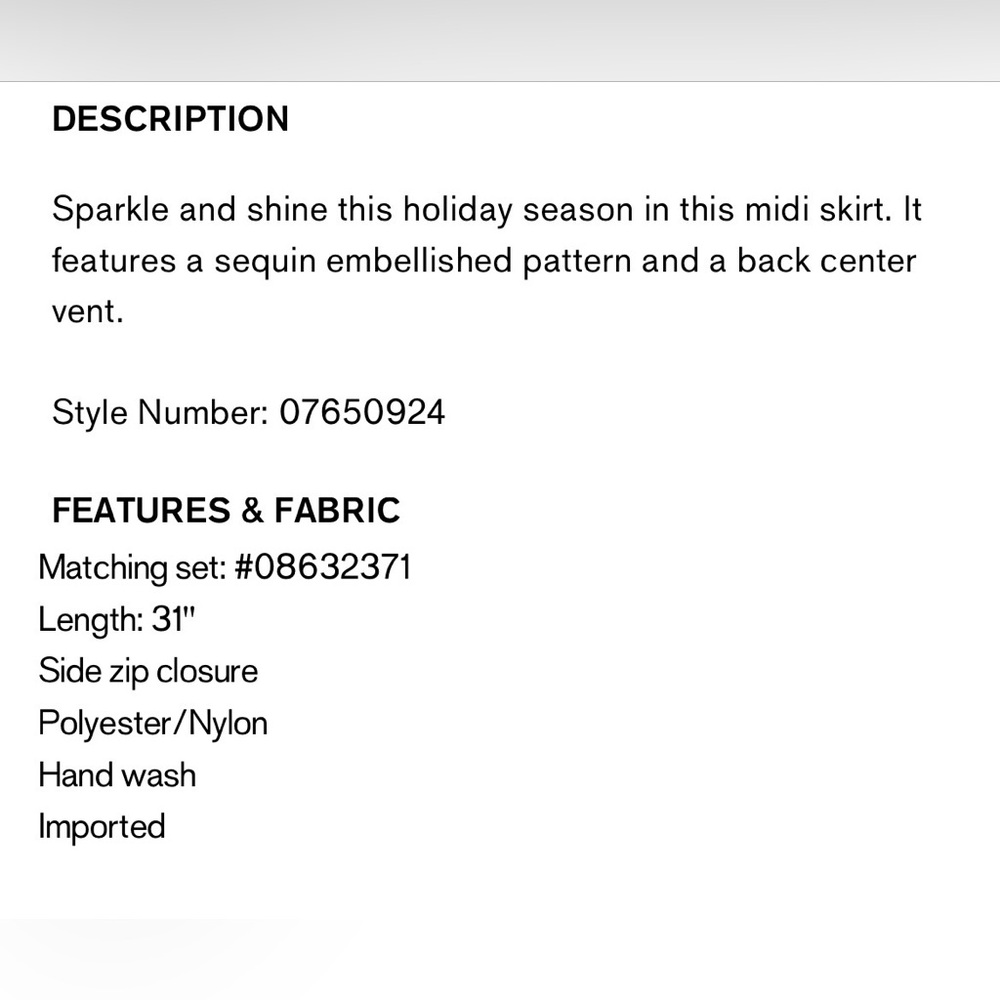 NWT Express High Waisted Printed Sequin Midi Skirt - size 2, 4 & 8 - Picture 7 of 7